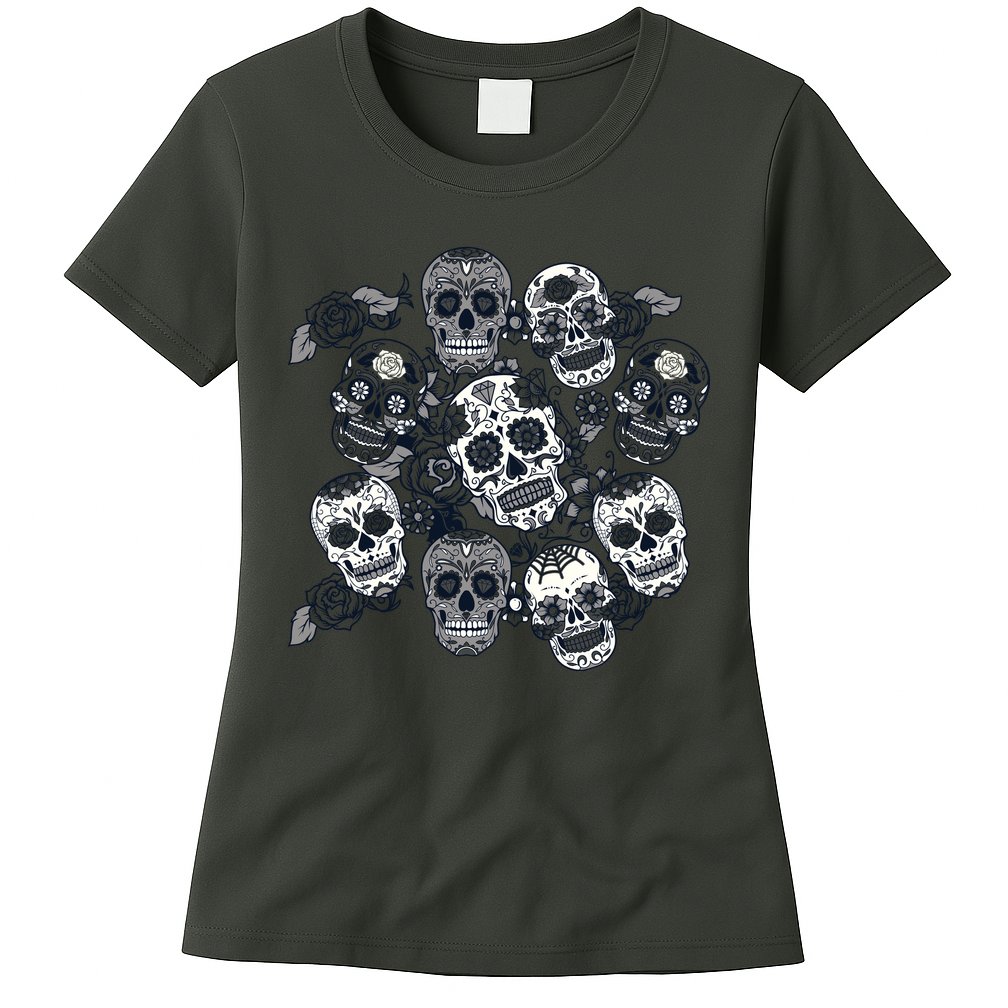 Day Of The Dead Skull Mash Up Womens T-Shirt