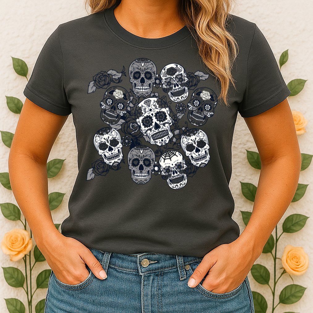 Day Of The Dead Skull Mash Up Womens T-Shirt