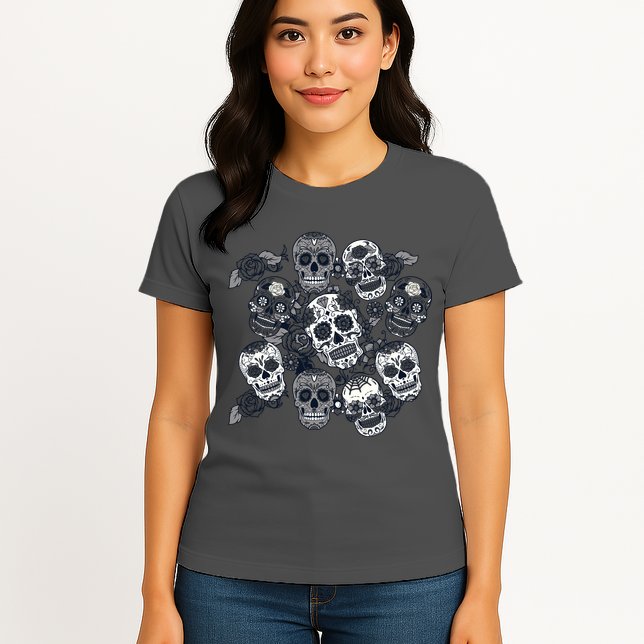 Day Of The Dead Skull Mash Up Womens T-Shirt