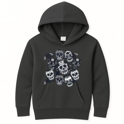 Day Of The Dead Skull Mash Up Kids Hoodie