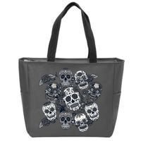 Day Of The Dead Skull Mash Up Zip Tote Bag