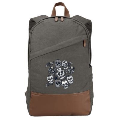Day Of The Dead Skull Mash Up Cotton Canvas Backpack