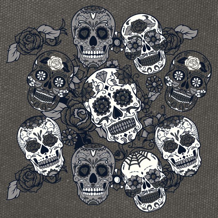 Day Of The Dead Skull Mash Up Cotton Canvas Backpack
