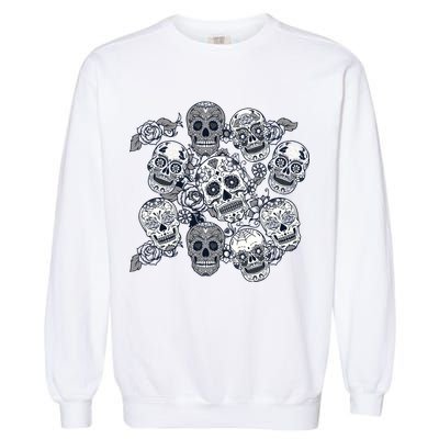 Day Of The Dead Skull Mash Up Garment-Dyed Sweatshirt