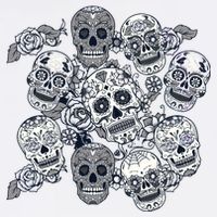 Day Of The Dead Skull Mash Up Garment-Dyed Sweatshirt