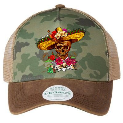 Day of the Dead Sugar Skull Sombrero Legacy Tie Dye Trucker Hat