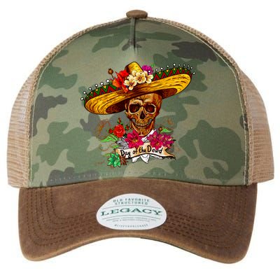 Day of the Dead Sugar Skull Sombrero Legacy Tie Dye Trucker Hat