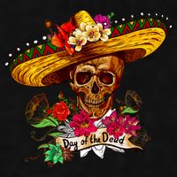 Day of the Dead Sugar Skull Sombrero Ladies PosiCharge Tri-Blend Wicking Tank