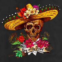 Day of the Dead Sugar Skull Sombrero Cool Comfort Performance Bucket Hat