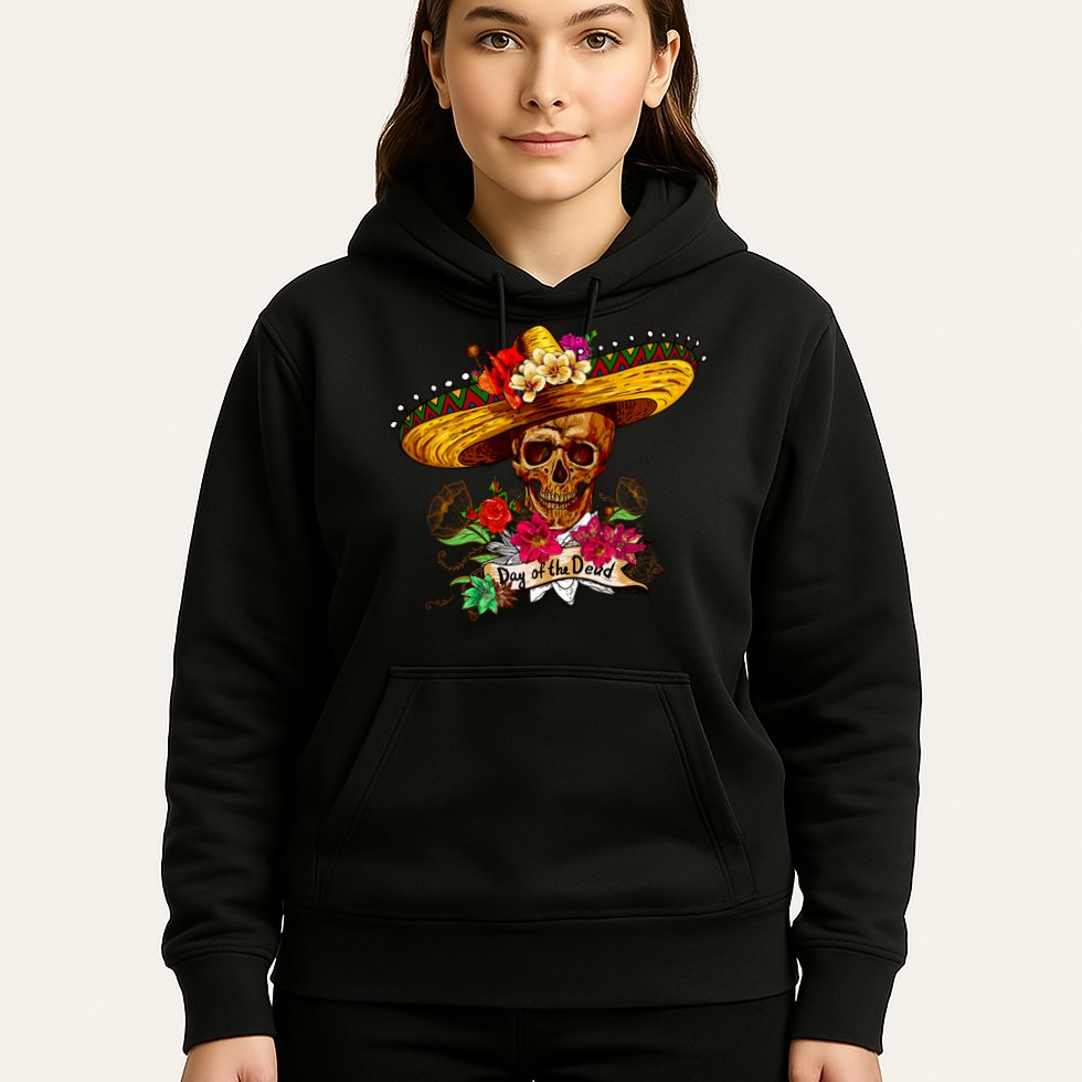 Day of the Dead Sugar Skull Sombrero Hoodie