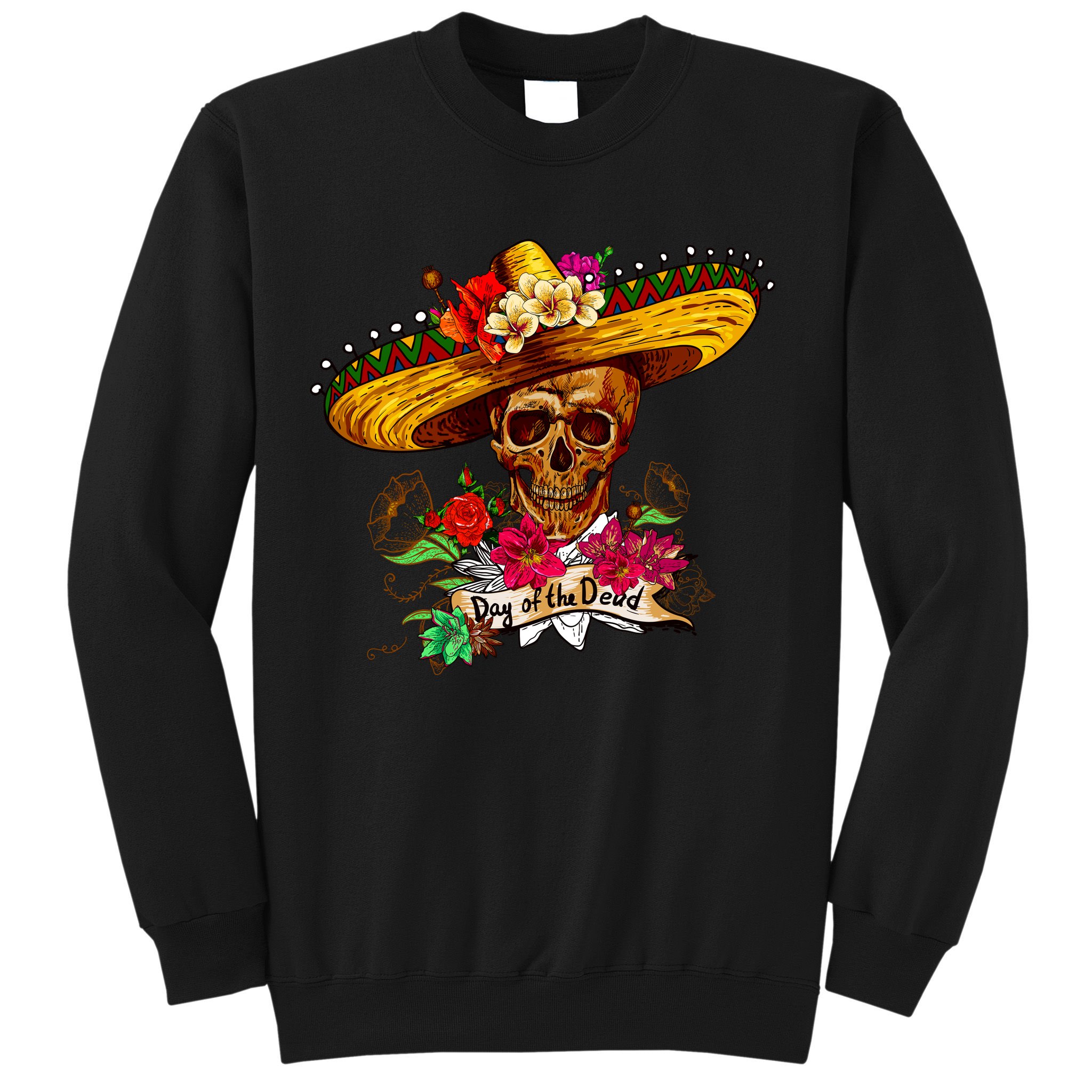 Day of the Dead Sugar Skull Sombrero Sweatshirt
