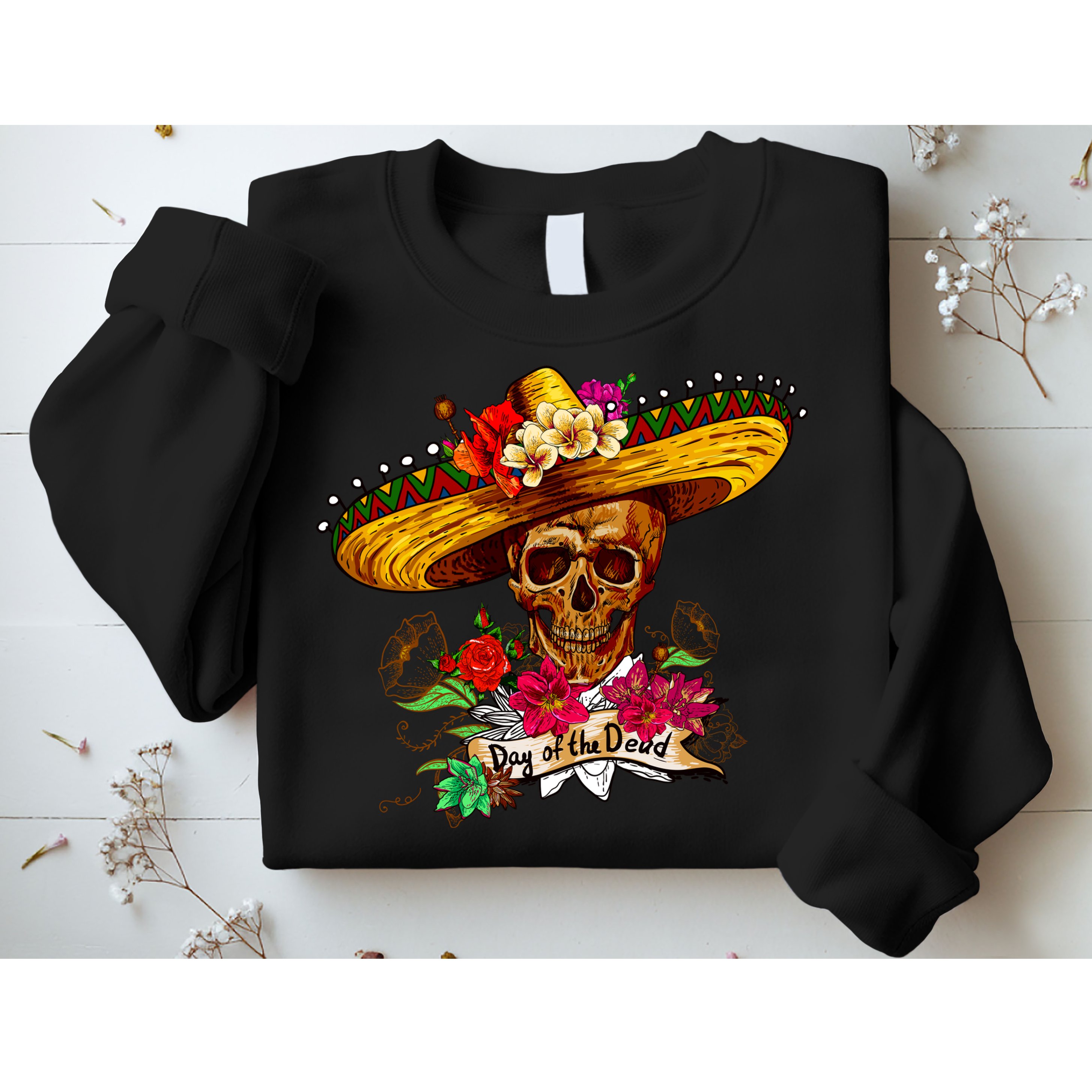 Day of the Dead Sugar Skull Sombrero Sweatshirt