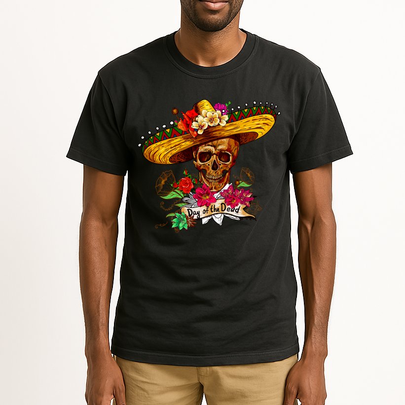 Day of the Dead Sugar Skull Sombrero Tall T-Shirt