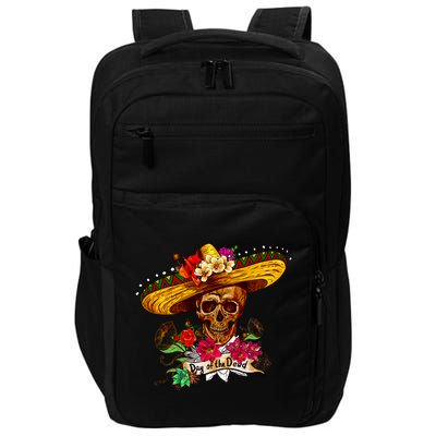 Day of the Dead Sugar Skull Sombrero Impact Tech Backpack