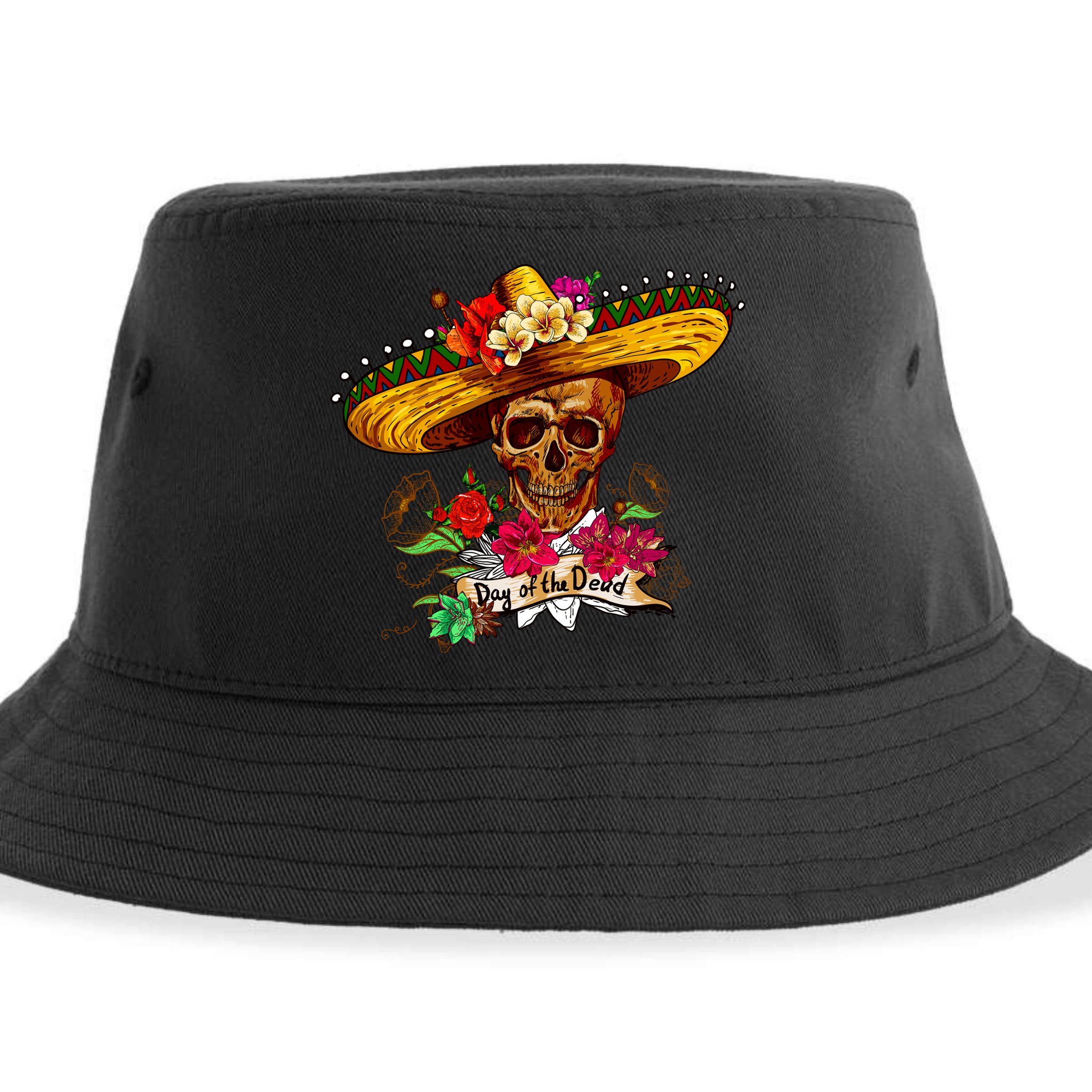 Day of the Dead Sugar Skull Sombrero Sustainable Bucket Hat