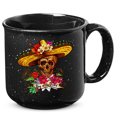 Day of the Dead Sugar Skull Sombrero 15oz Campfire Ceramic Mug