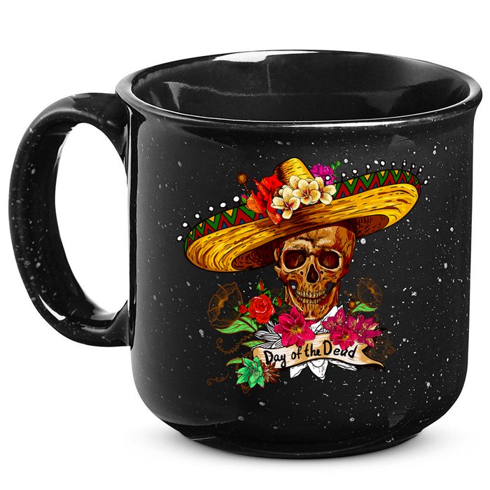 Day of the Dead Sugar Skull Sombrero 15oz Campfire Ceramic Mug