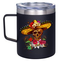 Day of the Dead Sugar Skull Sombrero 12oz Stainless Steel Coffee Mug