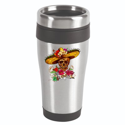 Day of the Dead Sugar Skull Sombrero 16oz Travel Tumbler
