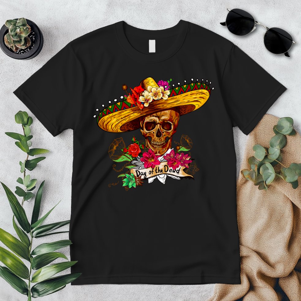 Day of the Dead Sugar Skull Sombrero Premium T-Shirt
