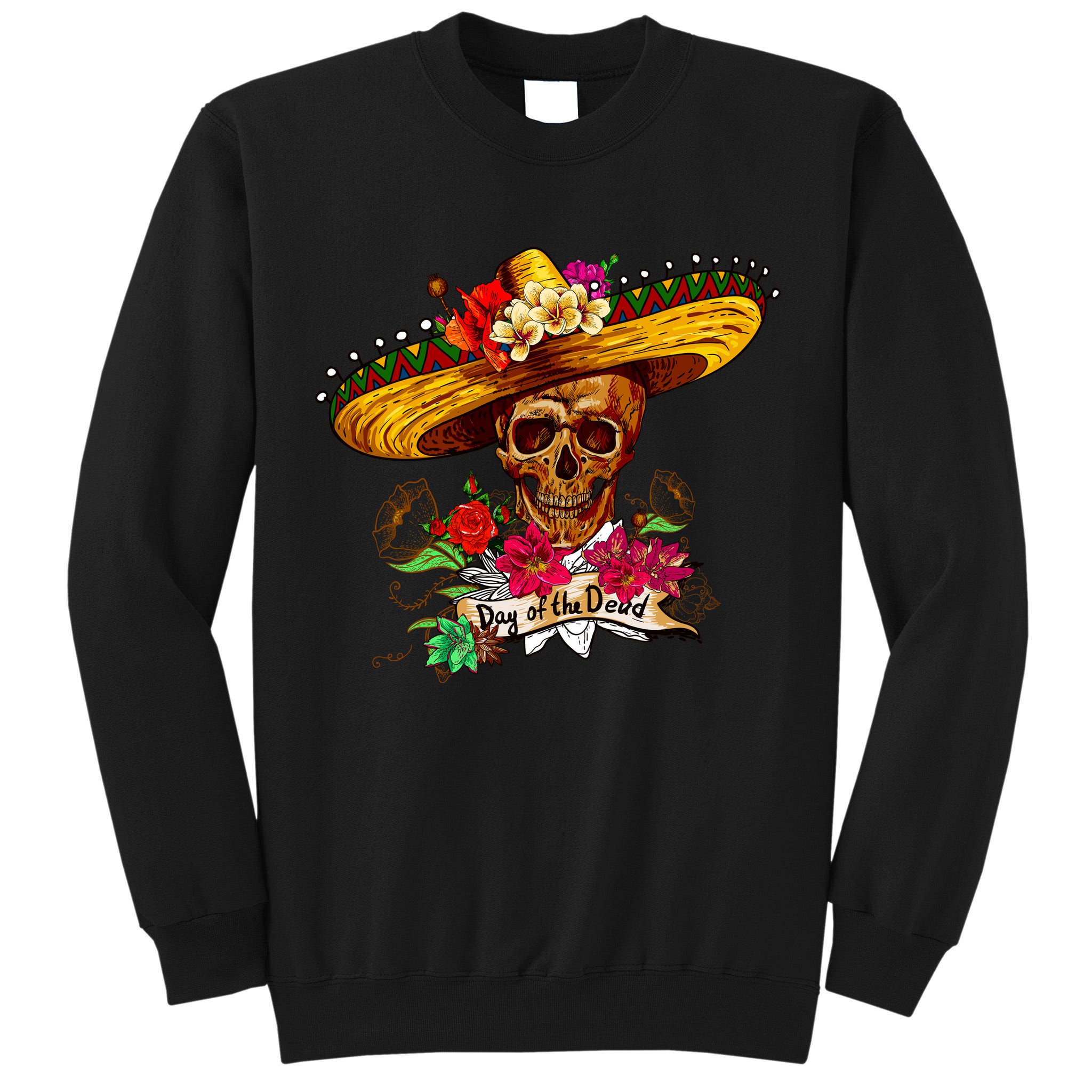 Day of the Dead Sugar Skull Sombrero Tall Sweatshirt