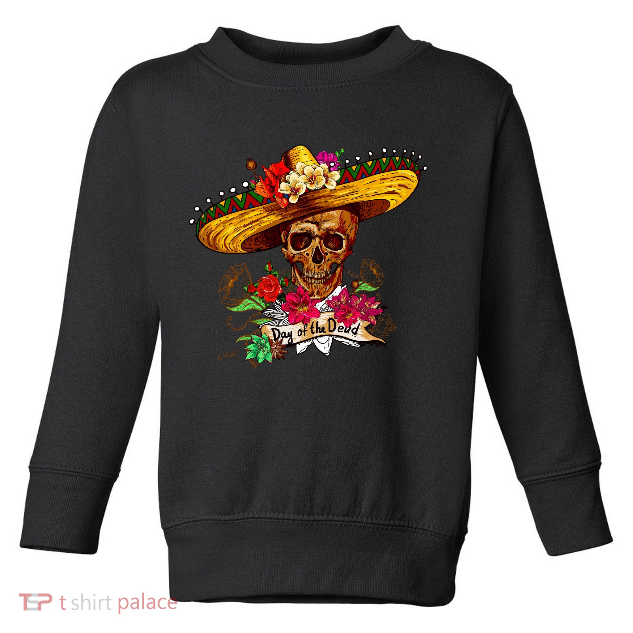 Day of the Dead Sugar Skull Sombrero Toddler Sweatshirt