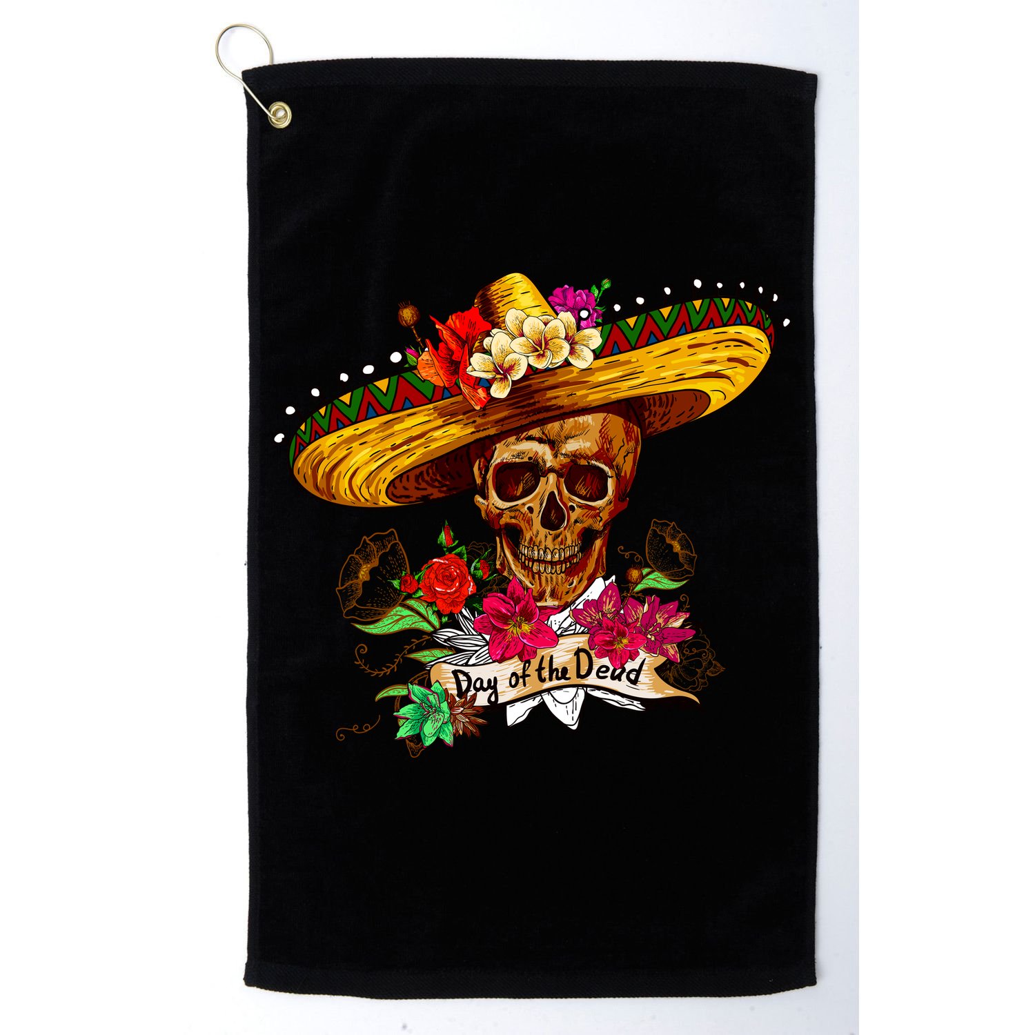 Day of the Dead Sugar Skull Sombrero Golf Towel