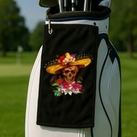 Day of the Dead Sugar Skull Sombrero Golf Towel