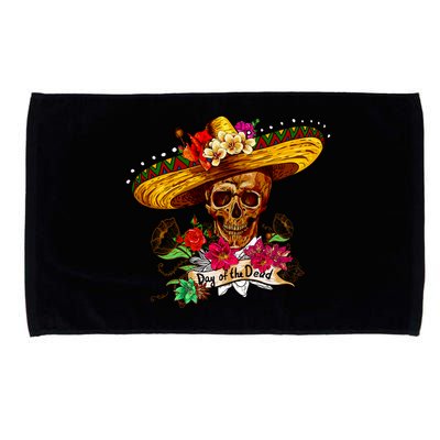 Day of the Dead Sugar Skull Sombrero Microfiber Hand Towel