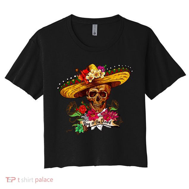 Day of the Dead Sugar Skull Sombrero Crop Top