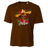 Day of the Dead Sugar Skull Sombrero Cooling Performance Crew T-Shirt