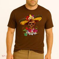 Day of the Dead Sugar Skull Sombrero Performance Shirt