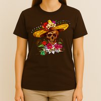 Day of the Dead Sugar Skull Sombrero T-Shirt