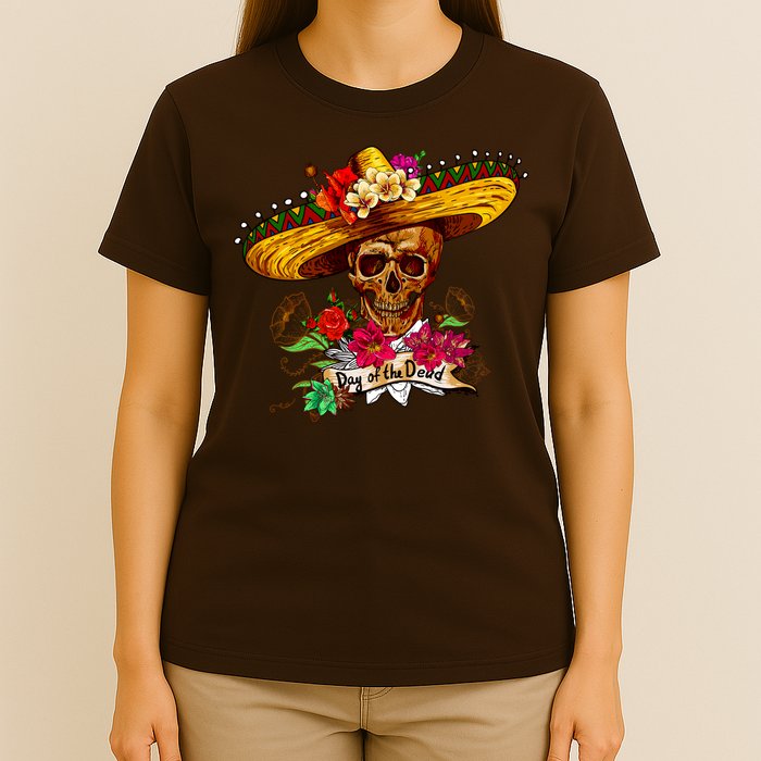 Day of the Dead Sugar Skull Sombrero T-Shirt