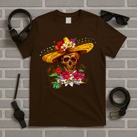 Day of the Dead Sugar Skull Sombrero T-Shirt