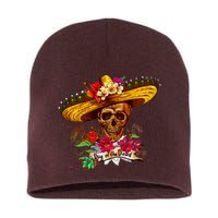 Day of the Dead Sugar Skull Sombrero Short Acrylic Beanie