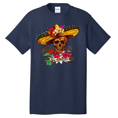 Day of the Dead Sugar Skull Sombrero Tall T-Shirt