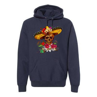 Day of the Dead Sugar Skull Sombrero Premium Hoodie