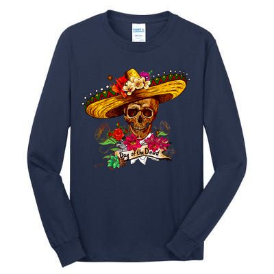 Day of the Dead Sugar Skull Sombrero Tall Long Sleeve T-Shirt