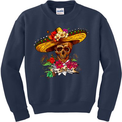 Day of the Dead Sugar Skull Sombrero Kids Sweatshirt