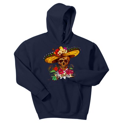 Day of the Dead Sugar Skull Sombrero Kids Hoodie