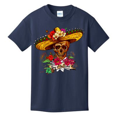 Day of the Dead Sugar Skull Sombrero Kids T-Shirt