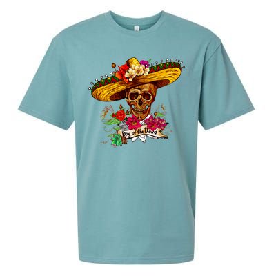 Day of the Dead Sugar Skull Sombrero Sueded Cloud Jersey T-Shirt