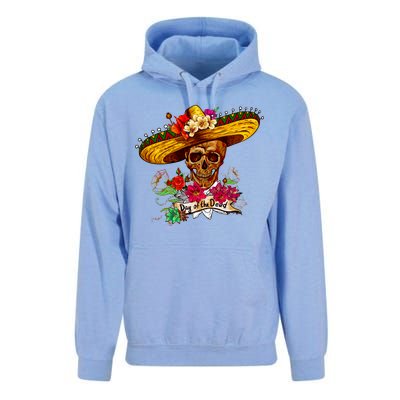 Day of the Dead Sugar Skull Sombrero Unisex Surf Hoodie