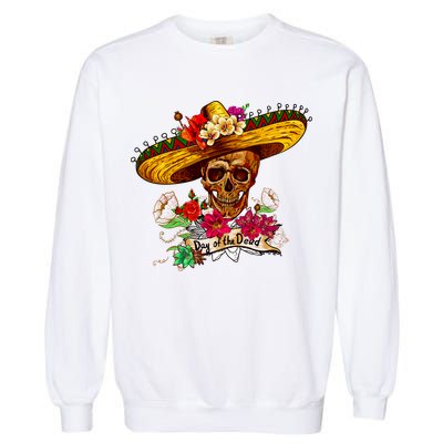 Day of the Dead Sugar Skull Sombrero Garment-Dyed Sweatshirt