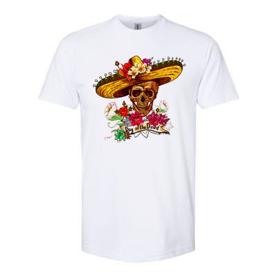 Day of the Dead Sugar Skull Sombrero Softstyle CVC T-Shirt