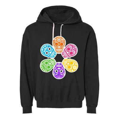 Day of the Dead Skulls Garment-Dyed Fleece Hoodie