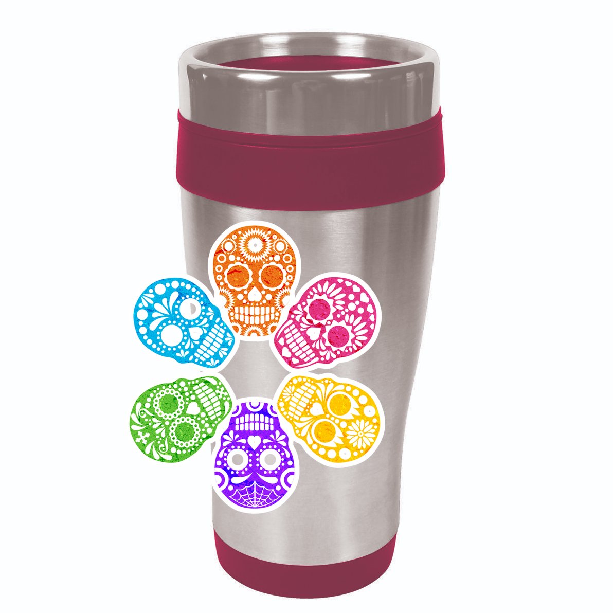 Day of the Dead Skulls 12oz Stainless Steel Coffee Mug