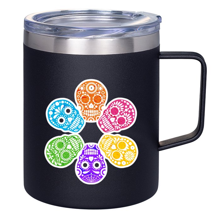 Day of the Dead Skulls 12oz Stainless Steel Coffee Mug