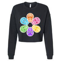 Day of the Dead Skulls Cropped Pullover Crew